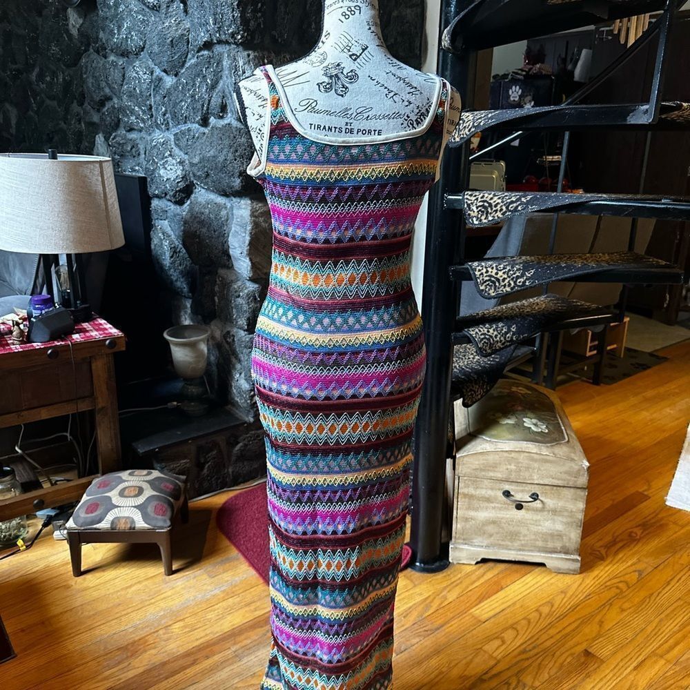 Vibrant Geometric Maxi Dress and boho lil bag - Picture 7 of 11